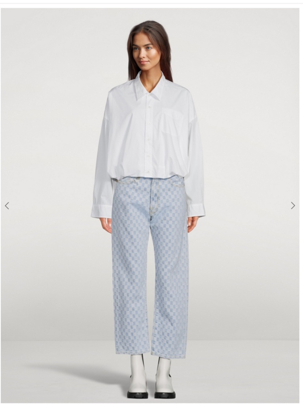 R13 Boyfriend Jeans In Checkerboard Print